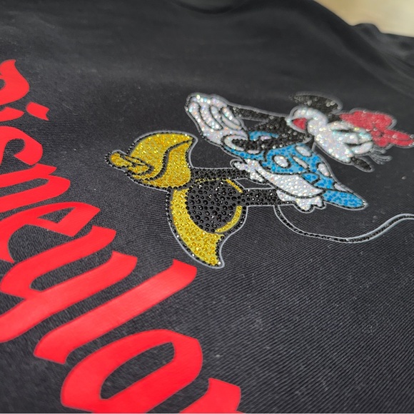 New Disneyland Resort Minnie Mouse Rhinestones Full Zip Hoodie Adult Bling - Picture 8 of 8